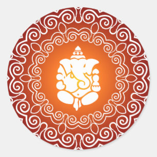 Decoratief ontwerp Ganesha Ronde Sticker