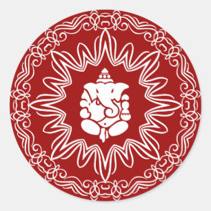 Decoratief ontwerp Ganesha Ronde Sticker