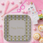 Decoratief ontwerp met patronen papieren bordje (Feest)