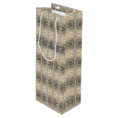 Decoratief ontworpen taupe wijn cadeautas (Voorkant Gekanteld)
