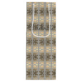 Decoratief ontworpen taupe wijn cadeautas (Voorkant)