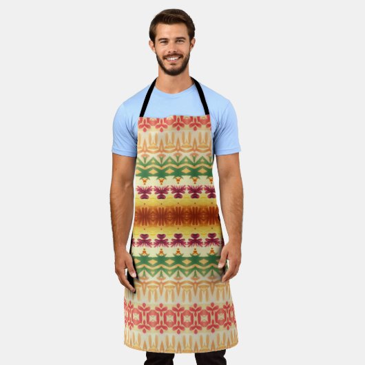 Decoratief Oranje groen Schort (Gedragen)