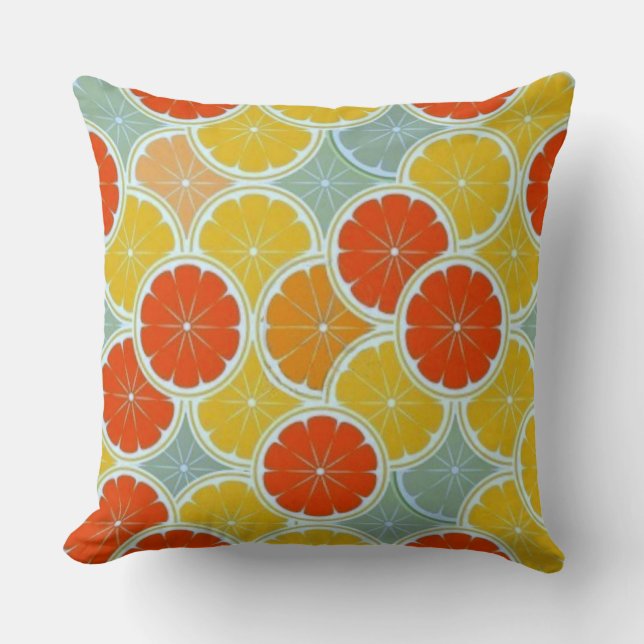 Decoratief Oranje Slice Pattern Accent Pillow Kussen (Voorkant)