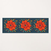 Decoratief Oranje ventilator Abstract botanische k Yogamat (Voorkant (horizontaal))