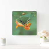 Decoratief Oranje Vierkante Klok (Huis)