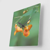 Decoratief Oranje Vierkante Klok (Hoek)