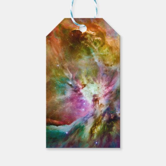 Decoratief Orion Nebula Galaxy Space Foto Cadeaulabel (Voorkant)