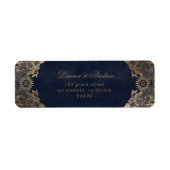  decoratief ornament goud Retouradres Etiket (Voorkant)