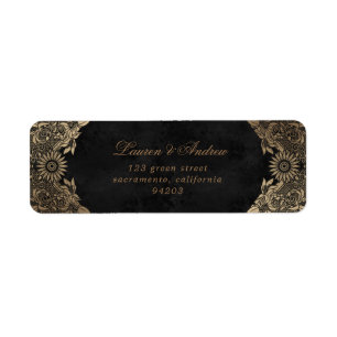  decoratief ornament goud Retouradres Etiket