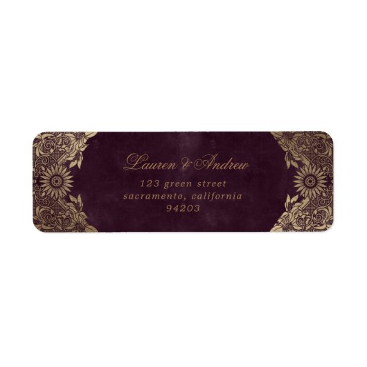  decoratief ornament goud Retouradres Etiket (Voorkant)