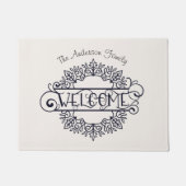 Decoratief ornament welkom gezin deurmat (Voorkant)