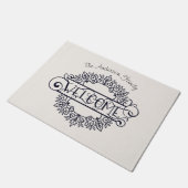 Decoratief ornament welkom gezin deurmat (Schuin)
