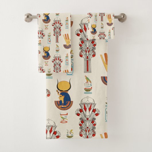 Decoratief oud Egyptisch naadloos patroon Bad Handdoek (Insitu)