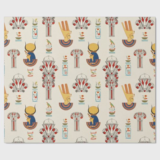Decoratief oud Egyptisch naadloos patroon Cadeaupapier (Vlak)