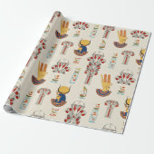 Decoratief oud Egyptisch naadloos patroon Cadeaupapier (Uitgerold)