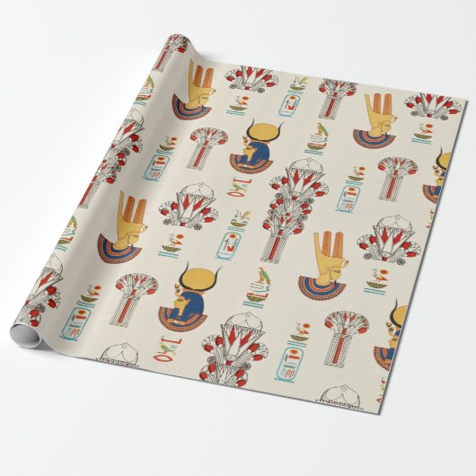 Decoratief oud Egyptisch naadloos patroon Cadeaupapier (Uitgerold)