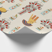 Decoratief oud Egyptisch naadloos patroon Cadeaupapier (Hoek)
