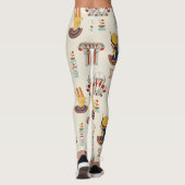 Decoratief oud Egyptisch naadloos patroon Leggings (Achterkant)