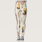 Decoratief oud Egyptisch naadloos patroon Leggings (Voorkant)