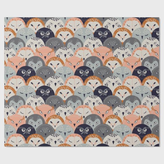Decoratief owl Patroon ompakken Papier (Vlak)