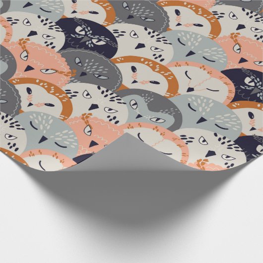 Decoratief owl Patroon ompakken Papier (Hoek)