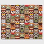 Decoratief owl Patroon ompakken Papier (Vlak)