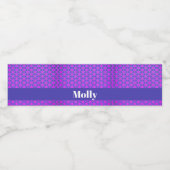 Decoratief paars en blauw hexagon waterfles etiket (Enkel label)