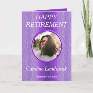 Decoratief Paars metaal 1 foto collage Retirement Kaart