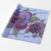 Decoratief paars roos gepatterd cadeaupapier (Uitgerold)