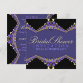 Decoratief Paars Vrijgezellenfeest Kaart (Voorkant / Achterkant)