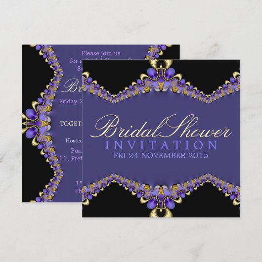 Decoratief Paars Vrijgezellenfeest Kaart (Voorkant / Achterkant)