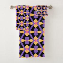 Decoratief Paarse en Geel Bad Handdoek