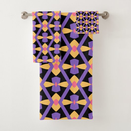 Decoratief Paarse en Geel Bad Handdoek (Insitu)