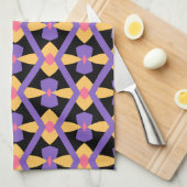 Decoratief Paarse en Geel Theedoek (Quarter Fold)