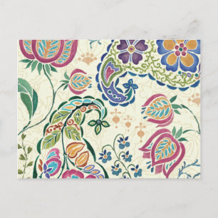 Decoratief pacock en kleurrijke bloemen briefkaart