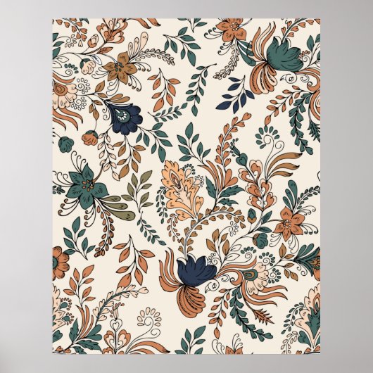 decoratief paisley, naadloos, klein patroon poster (Voorkant)