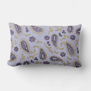 Decoratief paisley paarse lavendel gold kussen