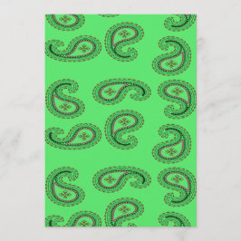 Decoratief paisley patroon op groen advieskaart