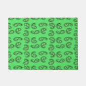 Decoratief paisley patroon op groen deurmat (Voorkant)