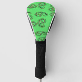 Decoratief paisley patroon op groen golfheadcover