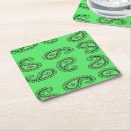 Decoratief paisley patroon op groen kartonnen onderzetters