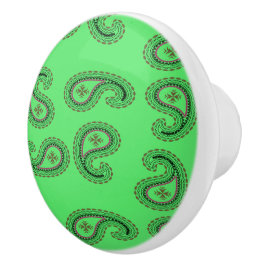 Decoratief paisley patroon op groen keramische knop