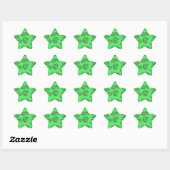 Decoratief paisley patroon op groen ster sticker (Vel)