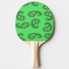 Decoratief paisley patroon op groen tafeltennisbatje
