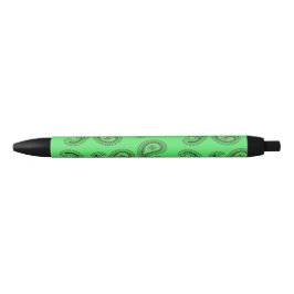 Decoratief paisley patroon op groen zwarte inkt pen