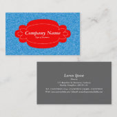 Decoratief paneel 01 - Rood - Blauwe marmering Visitekaartje (Voorkant / Achterkant)