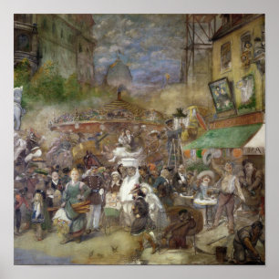 Decoratief paneel met Parijs Poster