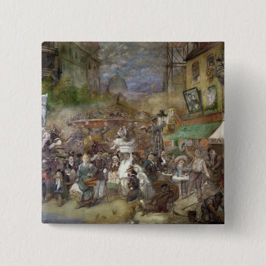 Decoratief paneel met Parijs Vierkante Button 5,1 Cm (Voorkant)