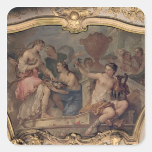 Decoratief paneel van het Ovale Salon Vierkante Sticker