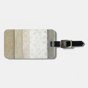 Decoratief paneelschilderen in neutrale kleuren bagagelabel
